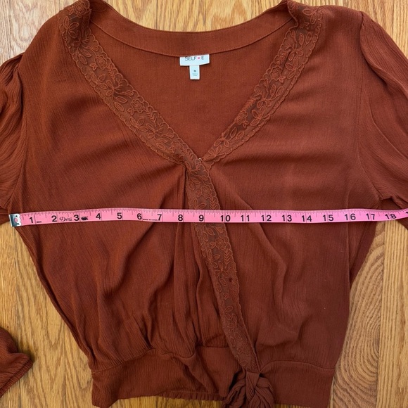 SELF♥️E Women’s Burnt Orange Wrap Blouse Size Medium - Picture 11 of 13